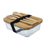 Glass Lunch Box with Bamboo